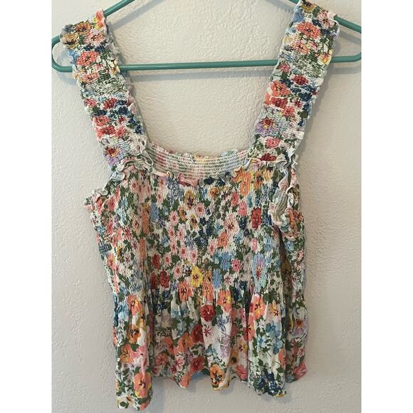 Anthropologie Conditions Apply Women's Smocked Babydoll Tank Size Large - Picture 1 of 8
